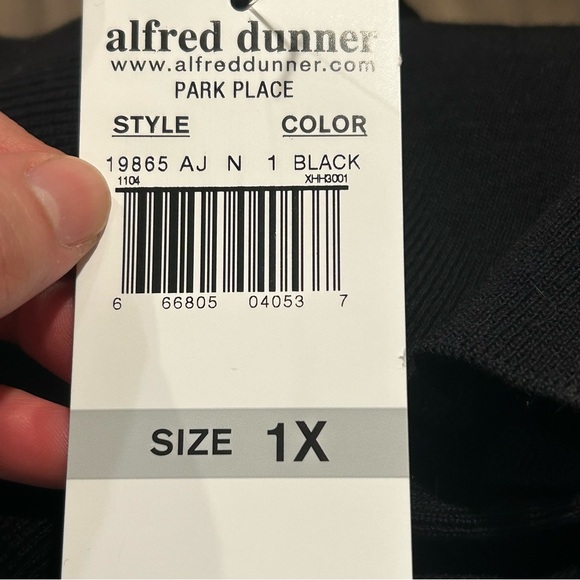 Alfred Dunner Black & White Geometric Knit Dress 1X Belted Office Chic Retro - Picture 11 of 11